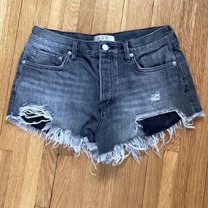 We the free free people comfy black destroyed shorts